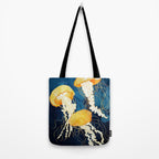Yellow Metallic Jellyfish Tote Bag Gallery Image 2