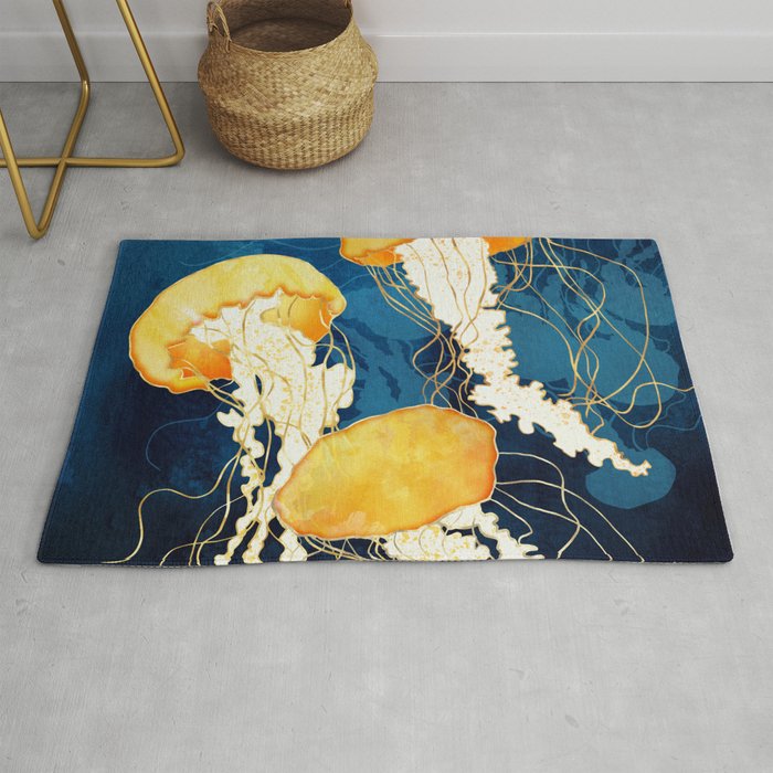 Yellow Metallic Jellyfish Rug Gallery Image 1