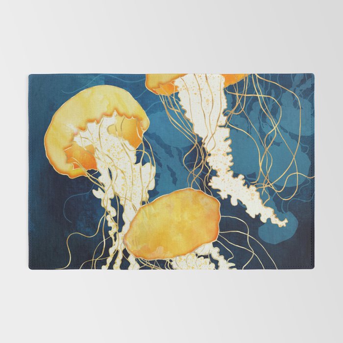 Yellow Metallic Jellyfish Rug Gallery Image 2