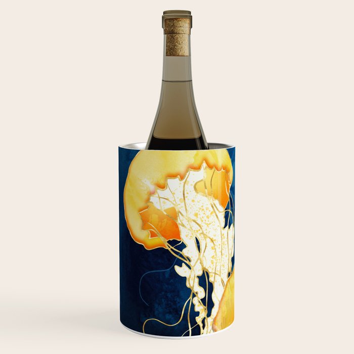 Yellow Metallic Jellyfish Wine Chiller Gallery Image 2