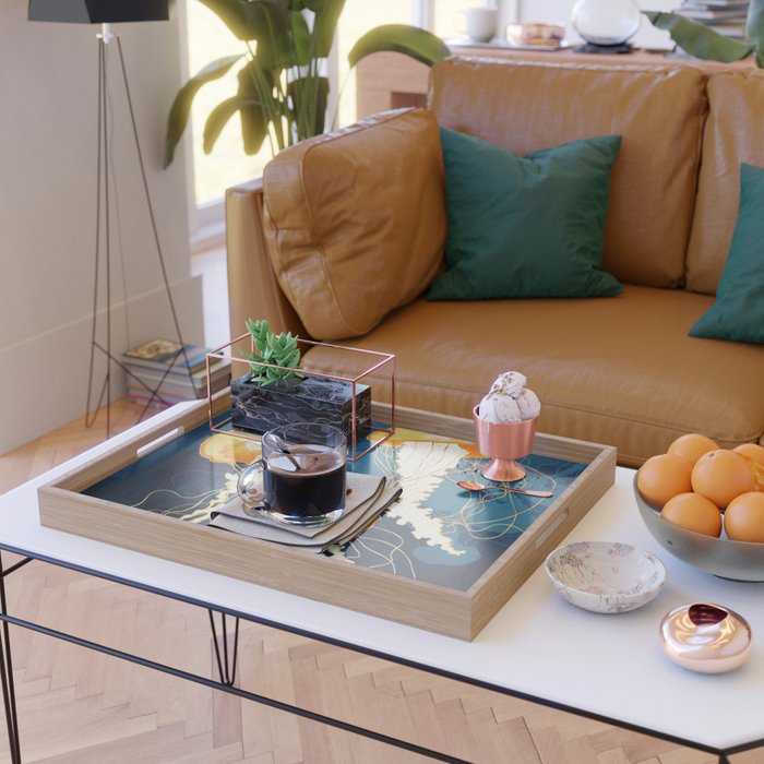 Yellow Metallic Jellyfish Serving Tray Gallery Image 2