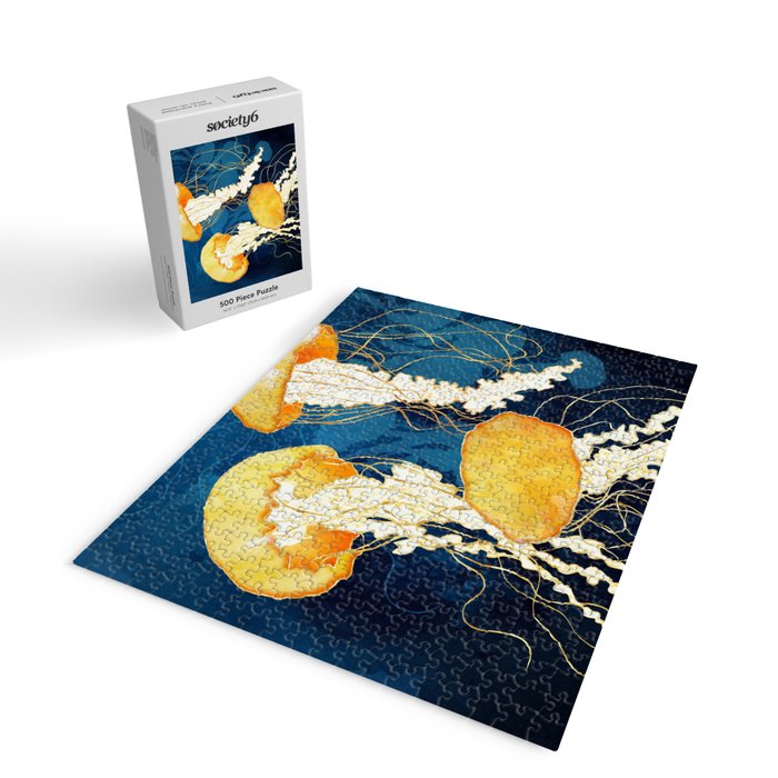 Yellow Metallic Jellyfish Jigsaw Puzzle Gallery Image 2