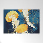Yellow Metallic Jellyfish Welcome Mat Gallery Image 1