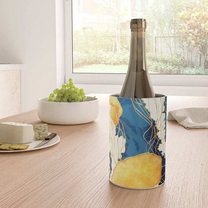 Yellow Metallic Jellyfish Wine Chiller Gallery Image 4