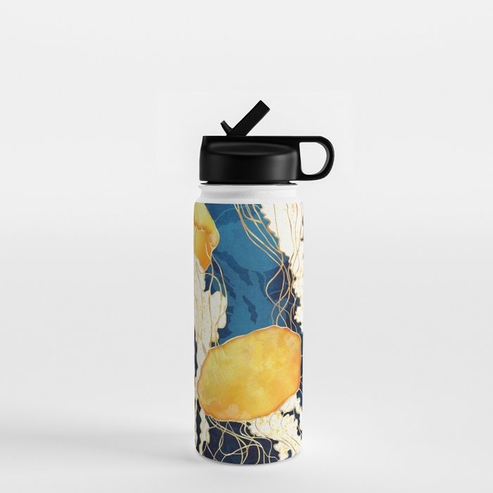 Yellow Metallic Jellyfish Water Bottle Gallery Image 1