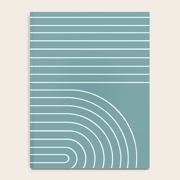 Minimal Line Curvature LXXXVI Beachy Teal Mid Century Modern Arch Abstract Notebook Gallery Image 4