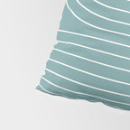 Minimal Line Curvature LXXXVI Beachy Teal Mid Century Modern Arch Abstract Pillow Sham Gallery Image 4
