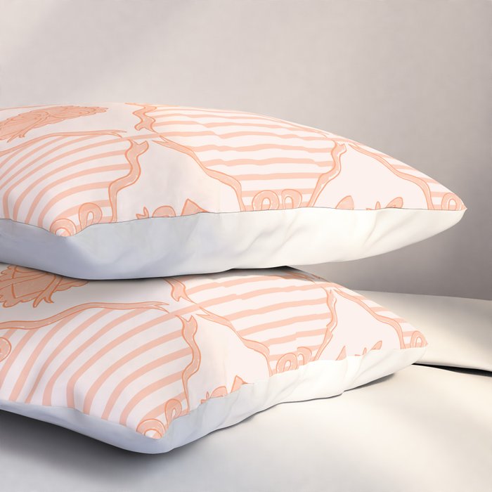 Eloise Print in Peach Pillow Sham Gallery Image 3