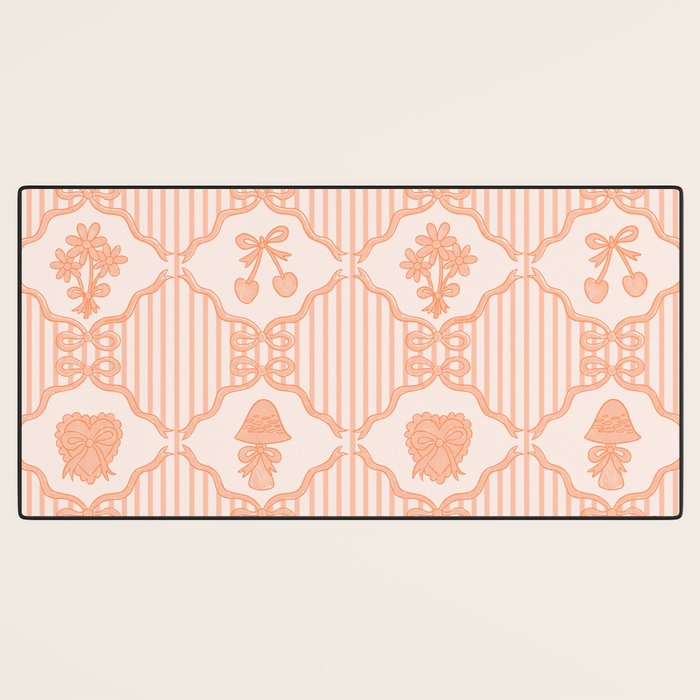 Eloise Print in Peach Desk Mat Gallery Image 3