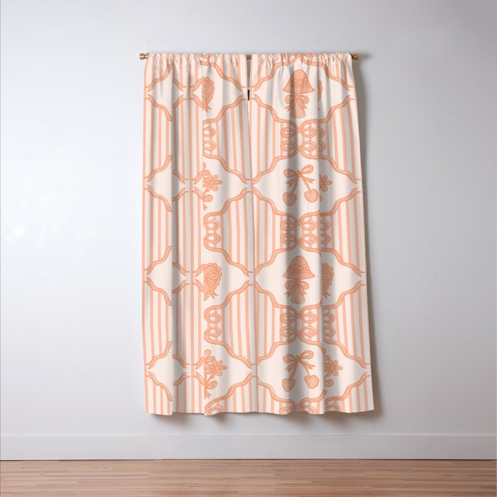 Eloise Print in Peach Window Curtain Gallery Image 3