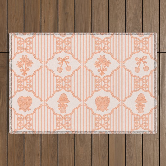 Eloise Print in Peach Outdoor Rug Gallery Image 1