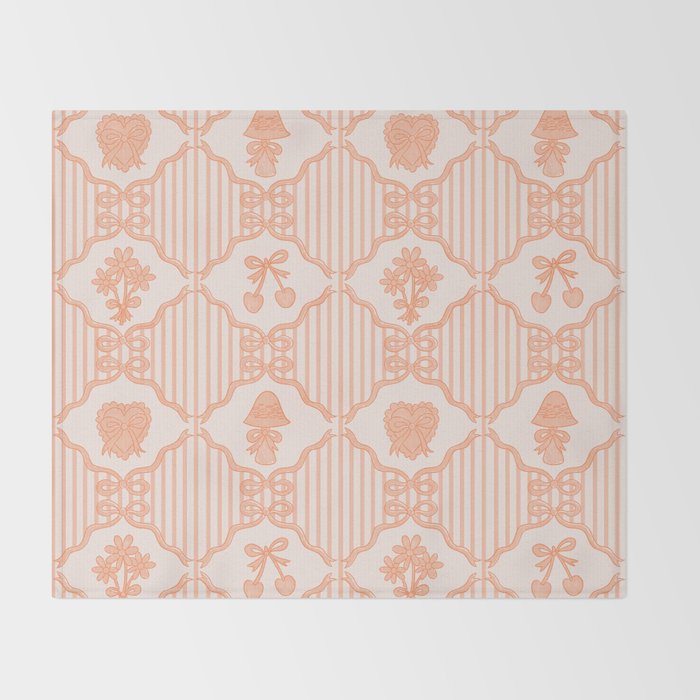 Eloise Print in Peach Throw Blanket Gallery Image 2