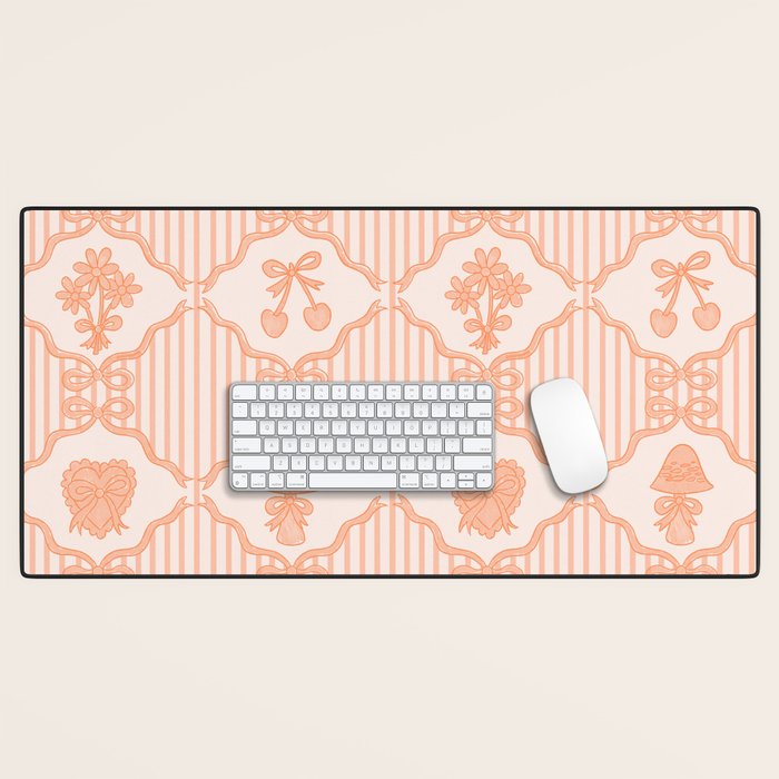 Eloise Print in Peach Desk Mat Gallery Image 1