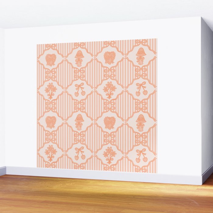 Eloise Print in Peach Wall Mural Gallery Image 2