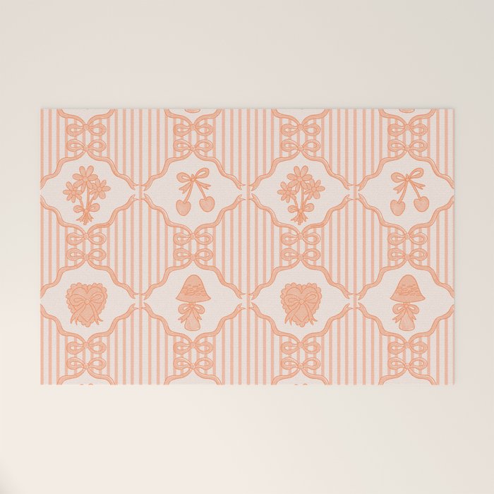 Eloise Print in Peach Welcome Mat Gallery Image 1