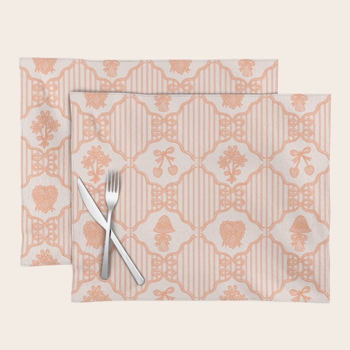 Eloise Print in Peach Placemat Gallery Image 1