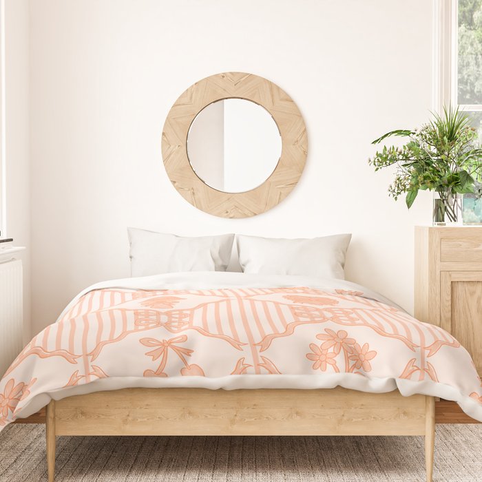 Eloise Print in Peach Duvet Cover Gallery Image 3