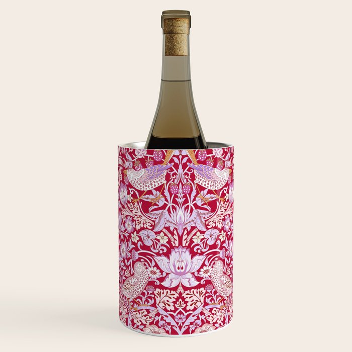 William Morris Strawberry Thief Hot Fuschia Pink Wine Chiller Gallery Image 2