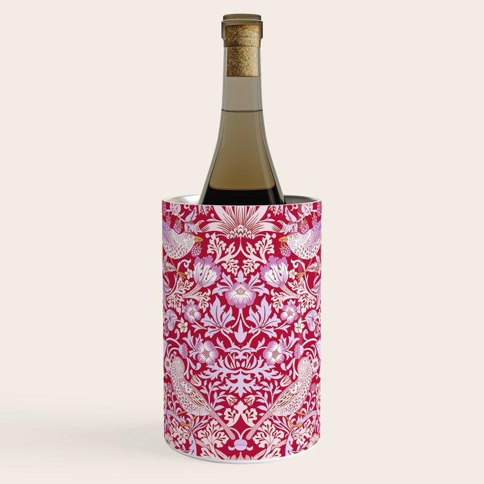 William Morris Strawberry Thief Hot Fuschia Pink Wine Chiller Gallery Image 1
