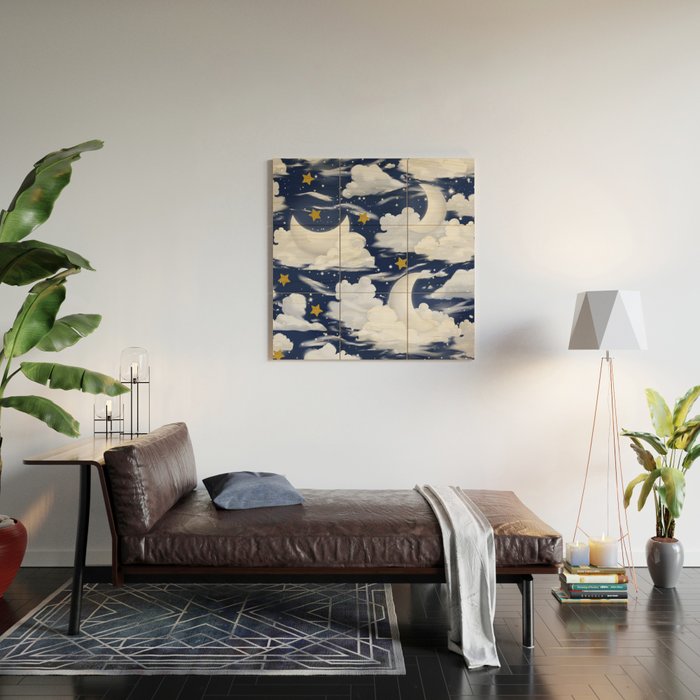 Magical Moon and Stars Wood Wall Art Gallery Image 2