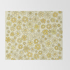 be here now flower power // retro surf art by surfy birdy Throw Blanket Gallery Image 2