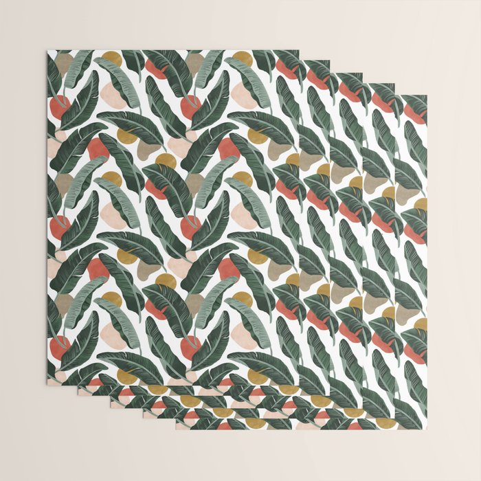 Modern banana leaf Wrapping Paper Gallery Image 3