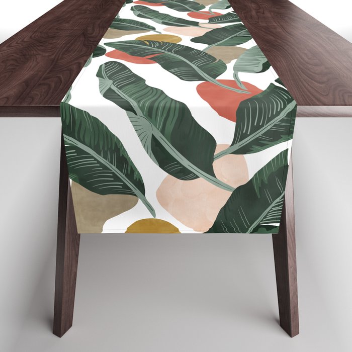 Modern banana leaf Table Runner Gallery Image 1