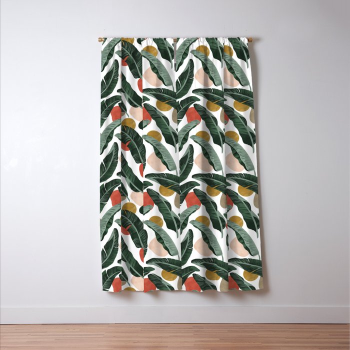 Modern banana leaf Window Curtain Gallery Image 3