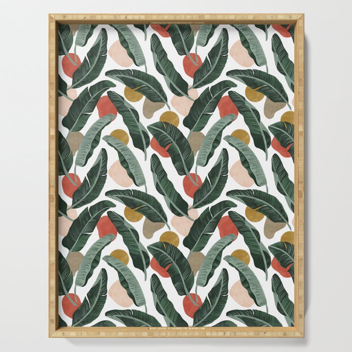 Modern banana leaf Serving Tray Gallery Image 1