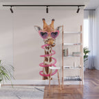 THIRSTY GIRAFFE Wall Mural Gallery Image 1