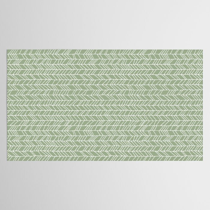 Rustic Herringbone in Sage Green Tablecloth Gallery Image 2