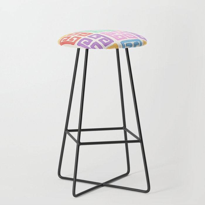Colorful Greek Style Pattern Stool Gallery Image 1