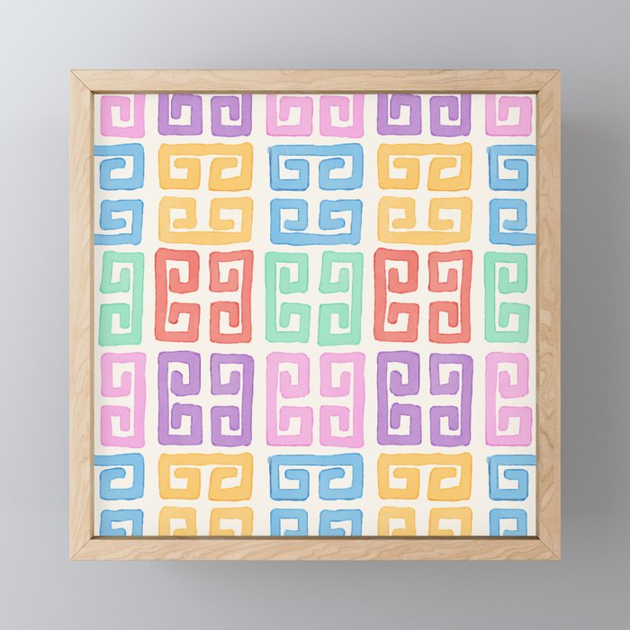 Colorful Greek Style Pattern Mini Art Print Gallery Image 1