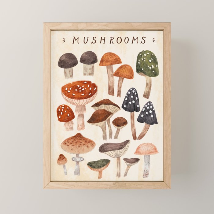 Mushrooms Mini Art Print Gallery Image 1