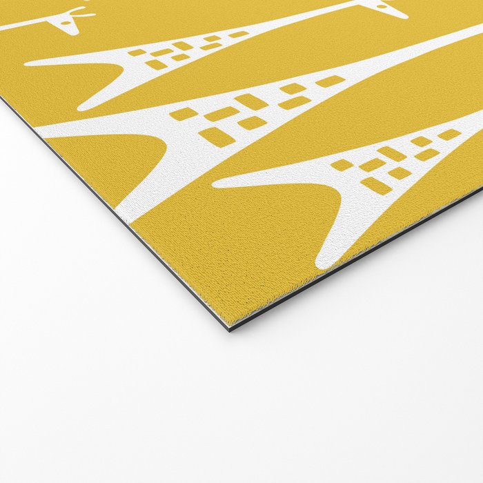 Mid Century Modern Giraffe Pattern 221 Mustard Yellow Welcome Mat Gallery Image 2