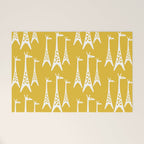 Mid Century Modern Giraffe Pattern 221 Mustard Yellow Welcome Mat Gallery Image 1