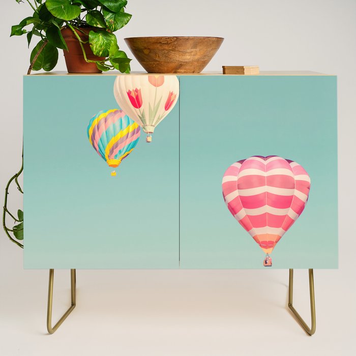 Up Above - Hot Air Balloons Over Clouds Credenza Gallery Image 1