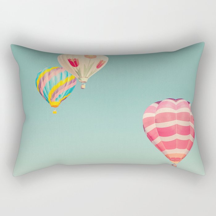 Up Above - Hot Air Balloons Over Clouds Rectangular Pillow Gallery Image 2