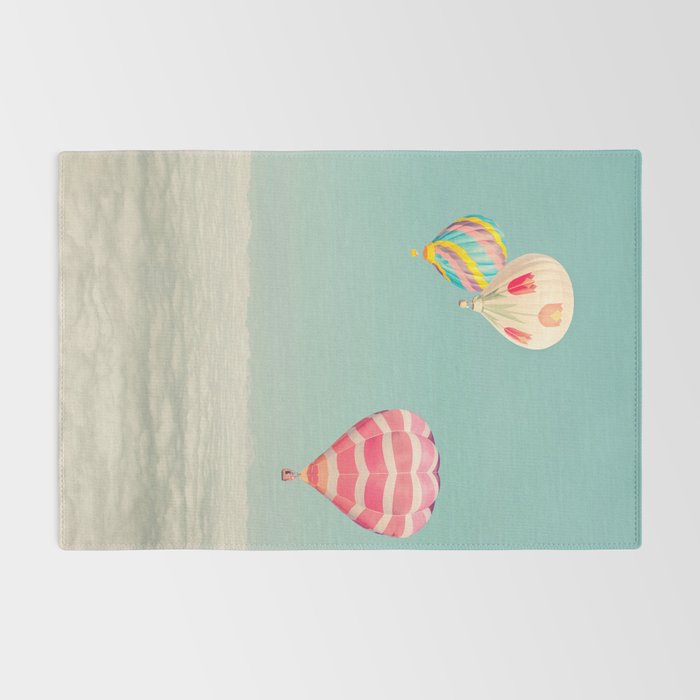 Up Above - Hot Air Balloons Over Clouds Rug Gallery Image 2