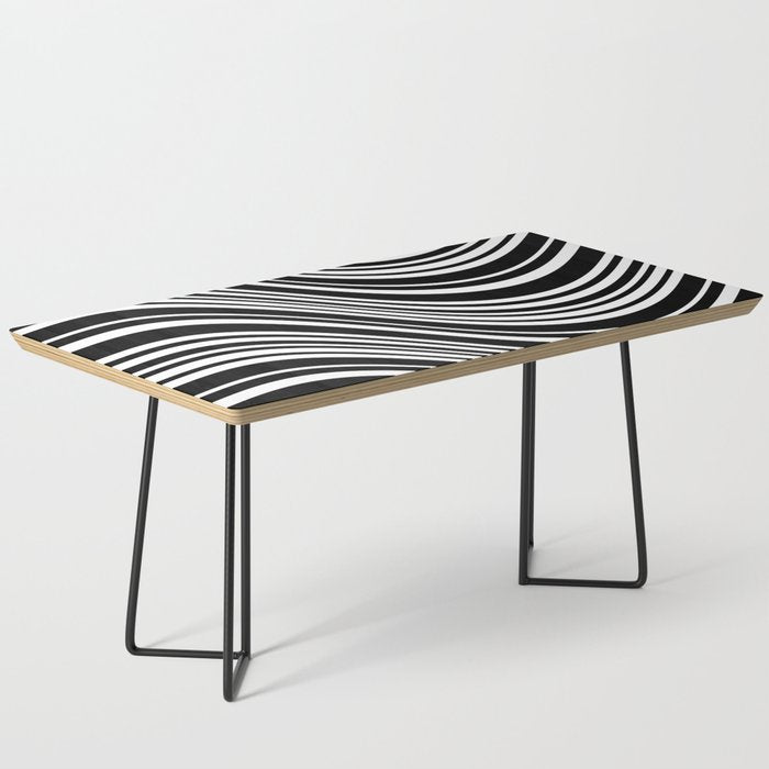 Wavy Stripes XLI - Black and White Coffee Table Gallery Image 1