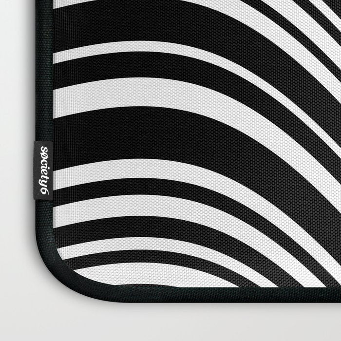 Wavy Stripes XLI - Black and White Laptop Sleeve Gallery Image 3