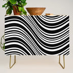Wavy Stripes XLI - Black and White Credenza Gallery Image 1