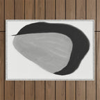 Black and gray abstract shape Outdoor Rug Gallery Image 1