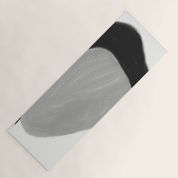 Black and gray abstract shape Yoga Mat Gallery Image 1