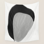 Black and gray abstract shape Wall Tapestry Gallery Image 4
