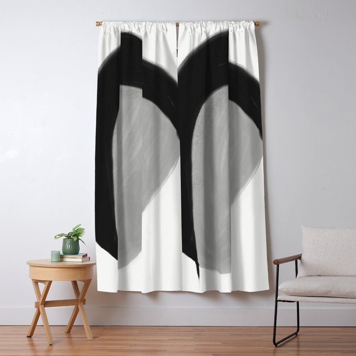 Black and gray abstract shape Window Curtain Gallery Image 1
