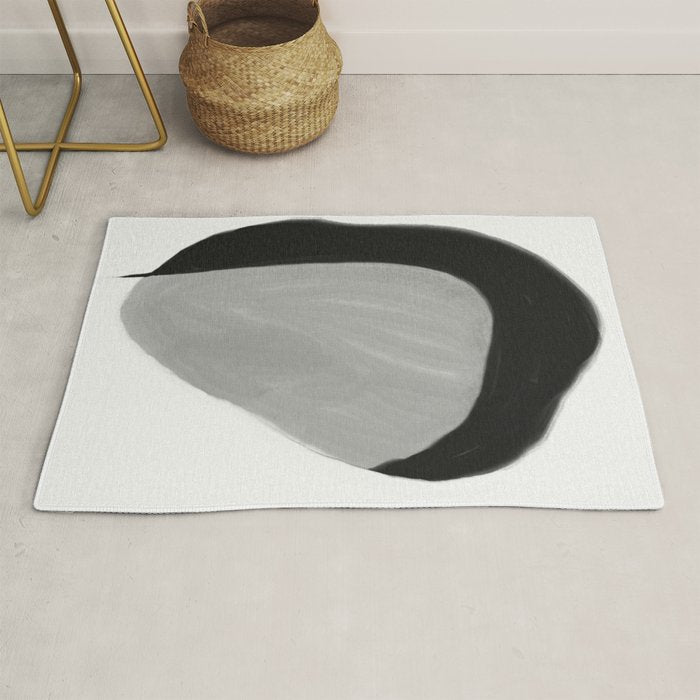 Black and gray abstract shape Rug Gallery Image 1