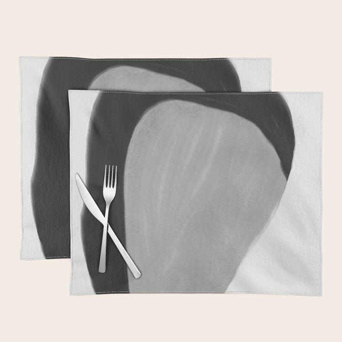 Black and gray abstract shape Placemat Gallery Image 1