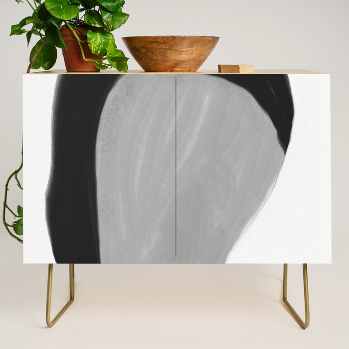 Black and gray abstract shape Credenza Gallery Image 1