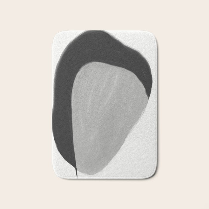 Black and gray abstract shape Bath Mat Gallery Image 1